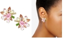 Betsey Johnson Gold-Tone Multi-Crystal Flower Stud Earrings 